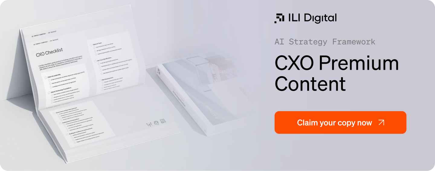 Cxo Checklist for Implementing Ai Strategy to Their Organization   Booklet by Ili Digital